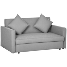Homcom 2 Seater Sofa Bed Convertible Bed Settee W/ 2 Cushions Storage