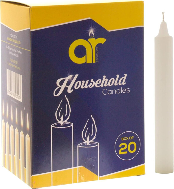 Unscented White Household Candles 11.8cm – Pack Of 20 –