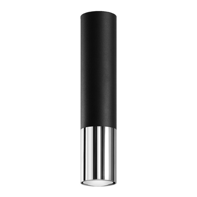 Modern Plafond Lamp Loopez Steel Black/chrome Gu10 Led Sollux Lighting