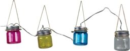 Jar Hanging String Lights Luxform Garden Outdoor Party Solar Led