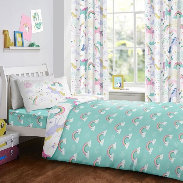 Bedlam Kids Rainbow Unicorn Reversible Duvet Cover Set, Multi