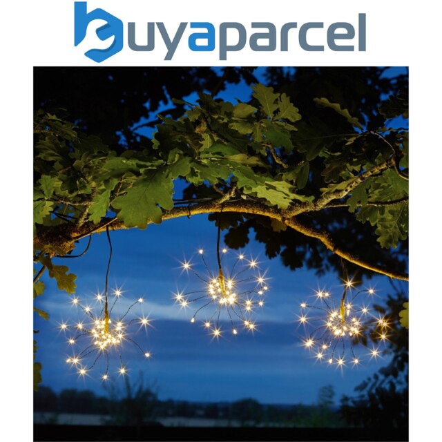 Smart Garden Triple Starburst Solar String Light Garden White Or