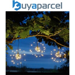 Smart Garden Triple Starburst Solar String Light Garden White Or