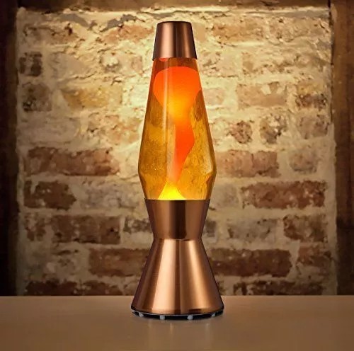 Mathmos Heritage Astro Lava Lamp Copper Finish With Orange Wax In