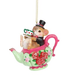 Gisela Graham Alice Wonderland Dormouse Hanging Christmas Tree