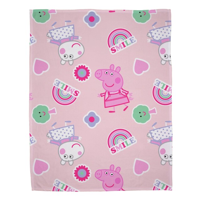 Peppa Pig Fleece Blanket Icon Suzy Sheep Rainbows Children's - 100cm X