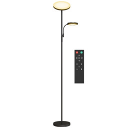 Floor Lamp Black Metal Pc 175cm Dual-head Led Reading Night