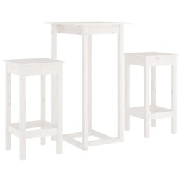 Solid Wood Pine Bar Set 3 Piece Wooden Kitchen Bistro Set Multi