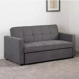 Astoria Sofa Bed Pull Forward Metal Action In Grey Fabric