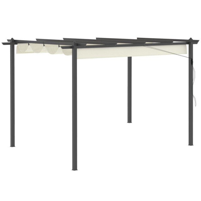 Outsunny 4 X 3(m) Aluminium Pergola Gazebo Garden Shelter W/
