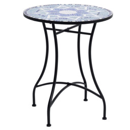 Outsunny Garden Table, Mosaic Round Patio Side Table With 60cm Ceramic