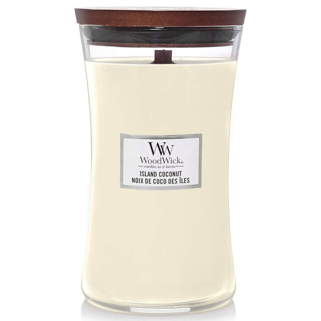 Woodwick Island Coconut Fruity Fragrance Long Lasting Scented Candles