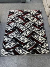 "Red Grey Modern Stylish Rug 120cm X 170cm (47"" X 67"") 3509"