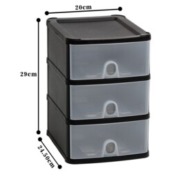 Uni Handy 3 Tier Plastic Storage Drawers Chest Tower Unit Home Office