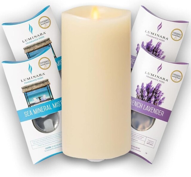 Luminara Indoor Ivory 9.55cm X 17.78cm Pillar Candle With 2 Sea