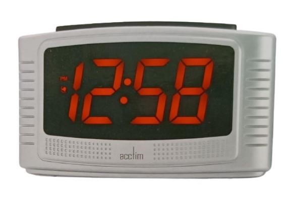 Réveil Numérique Acctim Vina Blanc Avec Port USB Et écran LED Rouge