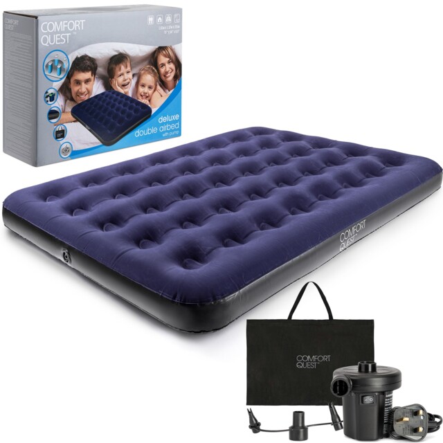 Double Air Bed Inflatable Airbed Guest Mattress With Pump And Bag