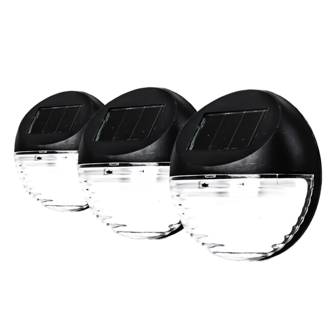 Status Solar Wall/fence Led Lights, White,perthfenblk3pk6 Black