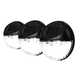 Status Solar Wall/fence Led Lights, White,perthfenblk3pk6 Black