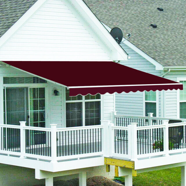 3.5m X 2.5m Outdoor Manual Awning Shelter Garden Sun Shade Patio