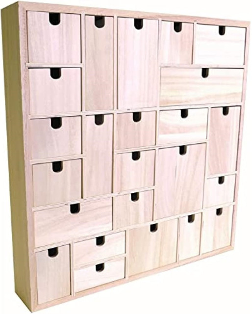 Artemio Wooden Advent Calendar To Decorate Geometric, Wood, 40 X 6.5 X