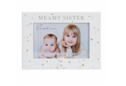 "Baby Photo Frame Bambino Me And My Sister Teddy Icon Picture 6"" X 4"""
