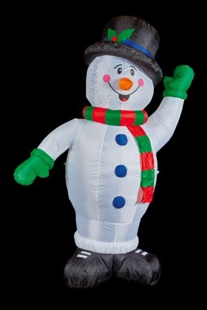 Premier Christmas 1.8m Inflatable Waving Snowman With Led Lights