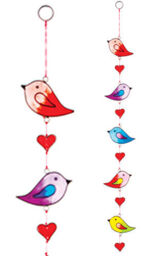 Sun Catcher Birds Multicoloured String Of 5, Indoor Or Outdoor, Resin