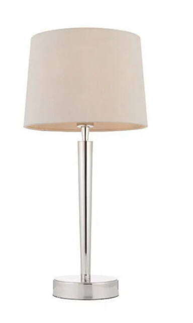 Endon 72175 Syon Table Light, Bright Nickel, Mink, Usb