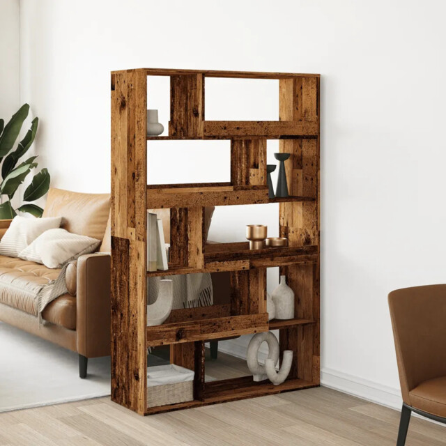 Room Divider Old Wood 100x33x156.5 Cm Engineered Wood Vidaxl