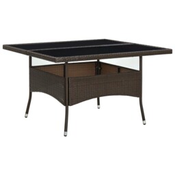 Solid Acacia Wood Outdoor Garden Dining Table Poly Rattan Multi