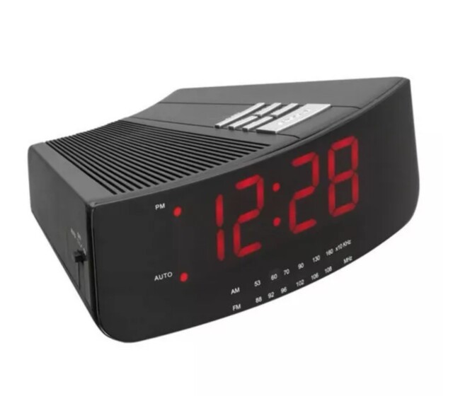 Logik Lcran12 Analogue Radio Alarm Clock - Black