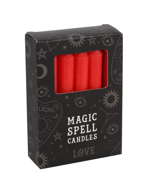 Candles 12 Magic Spell - Love Red 10cm