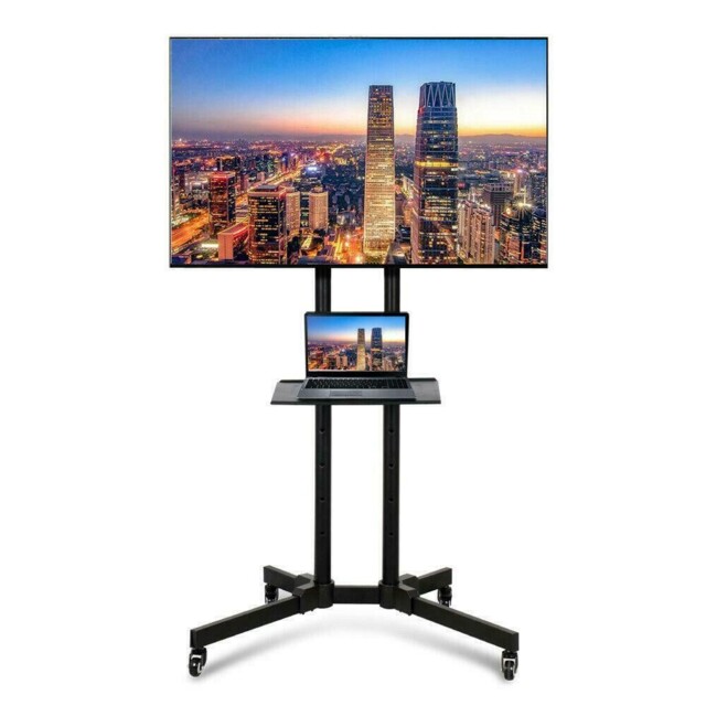 Mobile Floor Standing Tv Trolley Cart Mount Bracket Tv Stand For