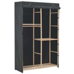 3-tier Wardrobe Grey 110x40x170 Cm Fabric Vidaxl