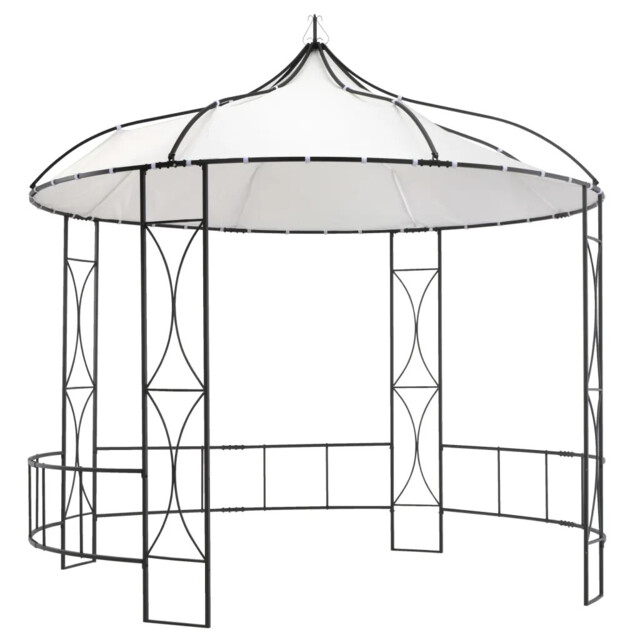 Gazebo 300x290 Cm White Round Vidaxl
