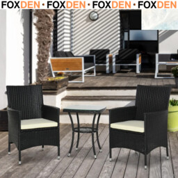 Rattan Bistro Set Garden Chairs And Table For Patio Or Outdoor Use -