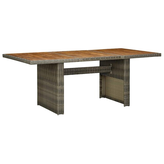 Outdoor Patio Large 2m Poly Rattan Garden Dining Table With Glass Or