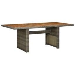 Outdoor Patio Large 2m Poly Rattan Garden Dining Table With Glass Or