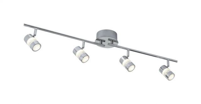 Bathroom Light Silver Bubbles Led 4 Spot Bar Ip44 Chrome Searchlight
