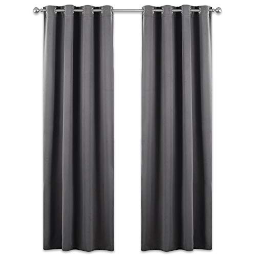 Blackout Thermal Curtains 84 Inch Drop For Living Room Grey Energy