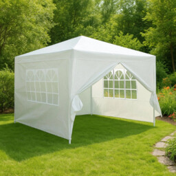 Lightweight 3x3m White Gazebo - Waterproof Canopy Cover, Garden Tent