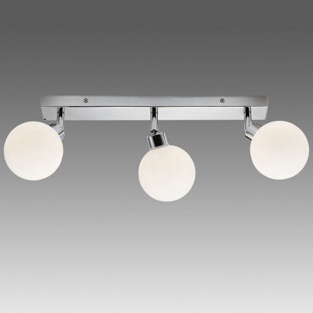 Polished Chrome Adjustable Bathroom Ceiling Light Fitting Bar Ip44 3