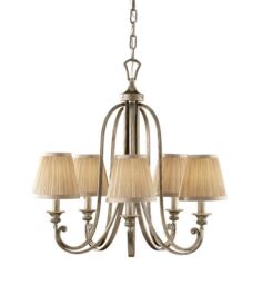 The Chapel 5 Light Single Tier Chandelier In A Brushed Silver Sand