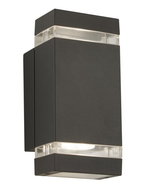 Outdoor Up Down Wall Light Led 2 Way Gu10 Ip44 Dark Grey Modern