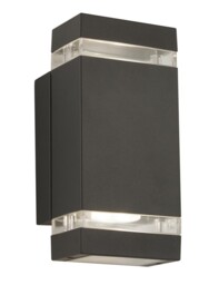 Outdoor Up Down Wall Light Led 2 Way Gu10 Ip44 Dark Grey Modern