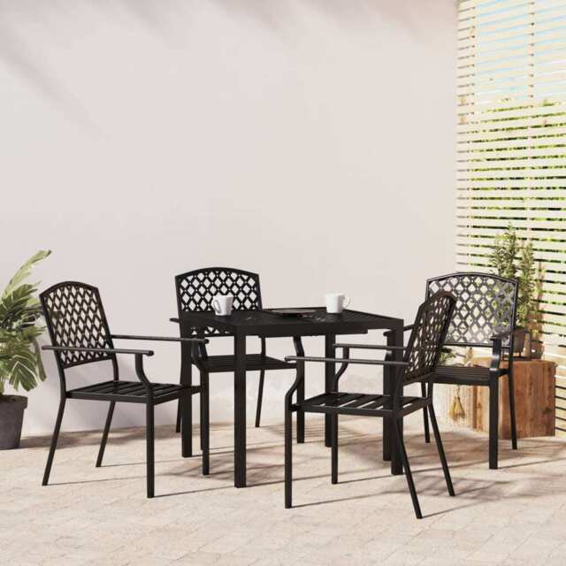 Vidaxl 5 Piece Garden Dining Set Anthracite Steel
