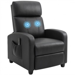 Homcom Recliner Sofa Chair Pu Leather Massage Armcair W/ Remote