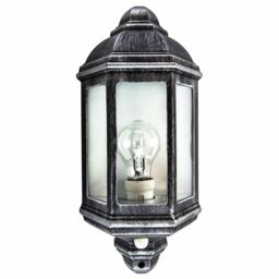 Traditional Pir Sensor Outdoor Wall Light Fitting - Black/silver