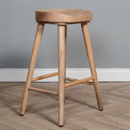 Elm Home And Garden Solid Wooden Breakfast Kitchen Bar Stool Oak